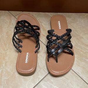 Sonoma Brand Women’s Black Braided Sandals, Size 9/10